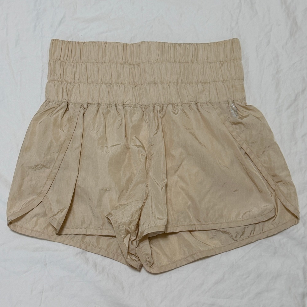 Free People FP Movement The Way Home Vanilla Running Shorts Women Small Athletic